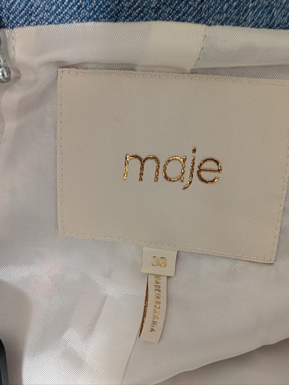 Maje Venise Tweed Cropped Jacket Pink Blue Size 38 Us 6 - Picture 2 of 4